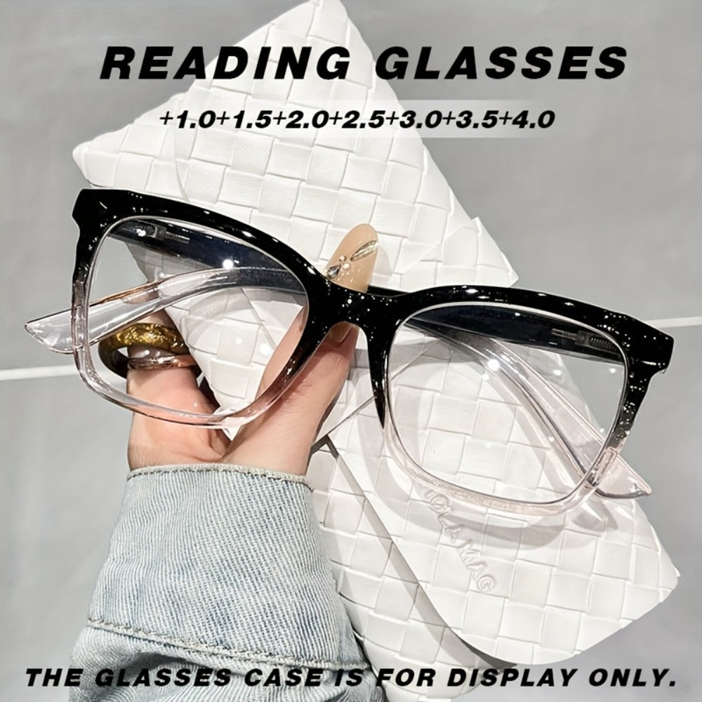 Reading Glasses – Floral Rectangular Readers with Resin Lenses and Spring Hinges with Multiple Strength and Color Options