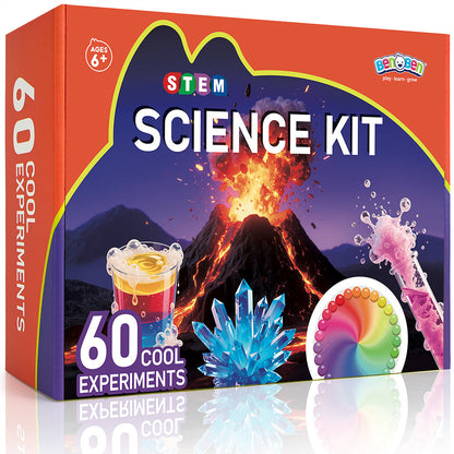Kids Science Kit 60 Experiments STEM Educational Toy Set with Real Lab Tools for Boys & Girls Ages 6 7 8 9 10 11 12