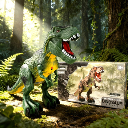 Interactive Dinosaur Toy Set 3 Pack with Walking, Roaring Sound & Lights, Electric T-Rex, Stegosaurus & Brachiosaurus