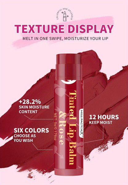 MISS FACTOR 30-Piece Tinted Lip Balm Set with Capped Tubes Organized into Six Color Groups