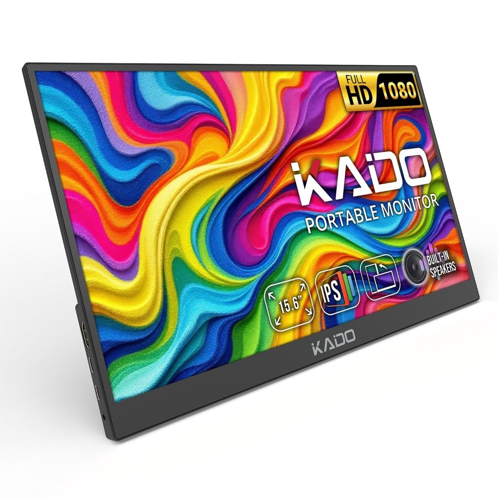 Kado 15.6" Portable Monitor IPS 1080P Full HD Dual USB-C Plug & Play, Built-In Speakers for an Everyday Personal Care Routine