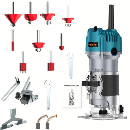 Wood Router 800W Trim Router for Woodworking - 35000RPM Electric Router with Edge Guide, Roller Guide
