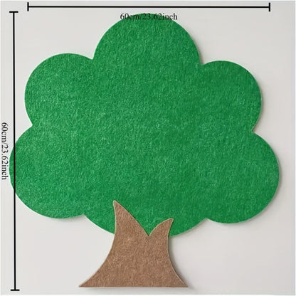Felt Wall Organizer Tree Shape Memo Board 23.6x23.6 Inch Self-Adhesive – Decorative Felt Board for Home, Office