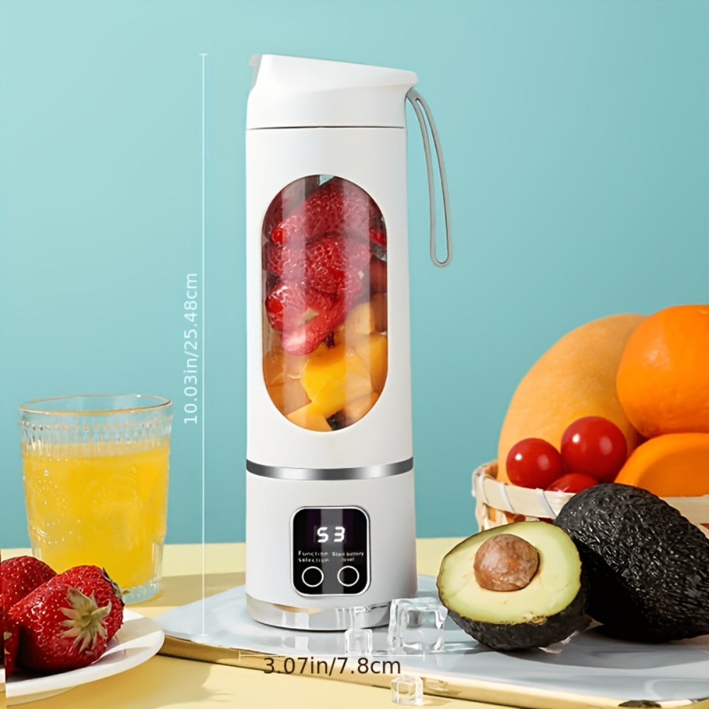 Portable USB Rechargeable Blender with LED Display, 15oz Personal Smoothie Blender for Shakes, Milkshakes & Fresh Juice