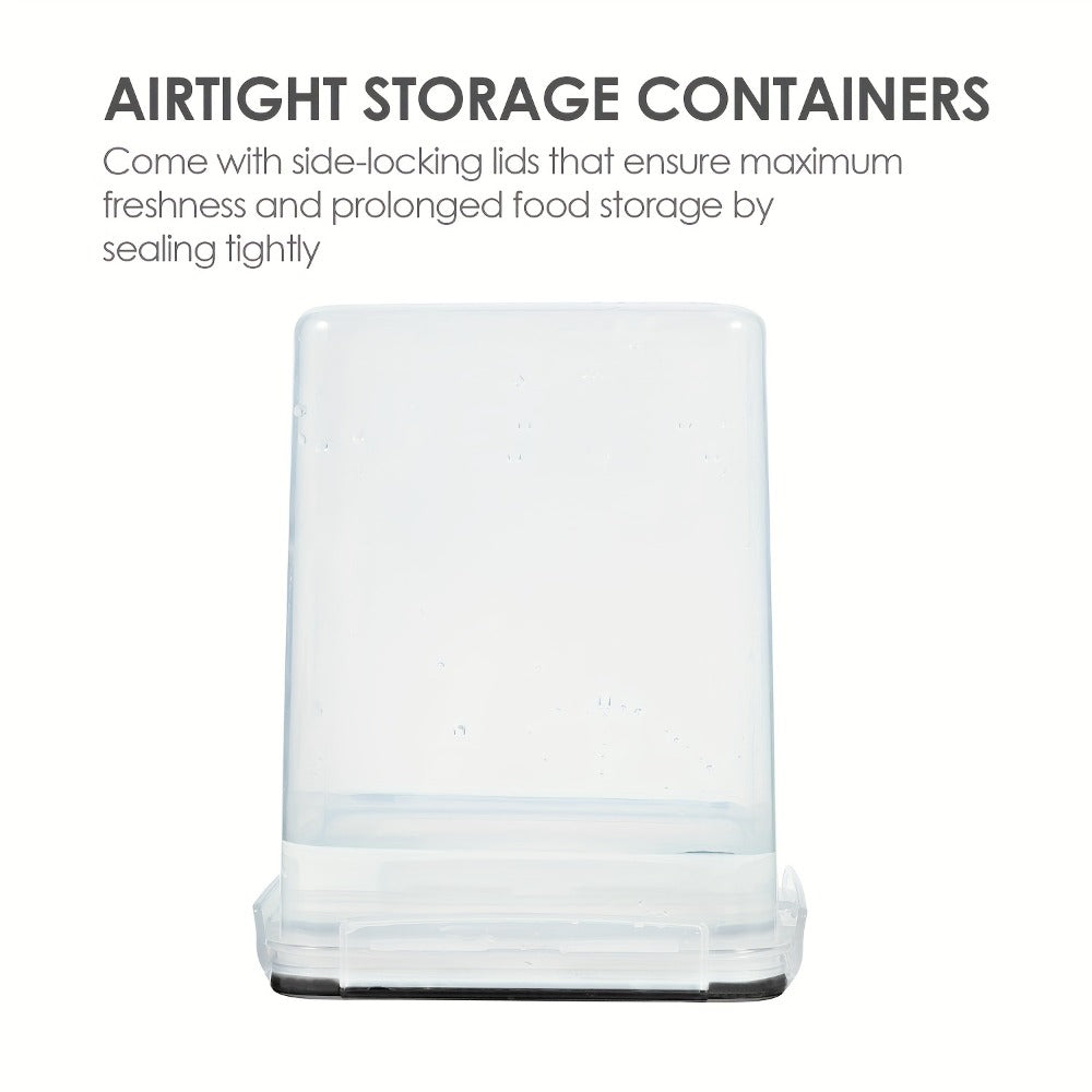Pantry Canister Food Storage Organizer Four-Pack with 5.2L Plastic Containers and Measuring Cups