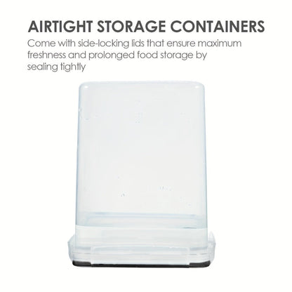 Pantry Canister Food Storage Organizer Four-Pack with 5.2L Plastic Containers and Measuring Cups
