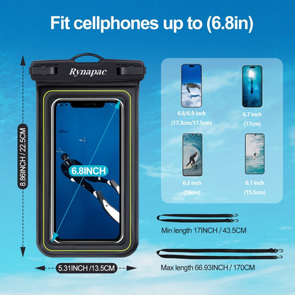 Buoyant Phone Dry Bag 2 Pack for iPhone 16 15 14 13 12 11 Pro Max Samsung Galaxy for Camping, Travel and Outdoor Use