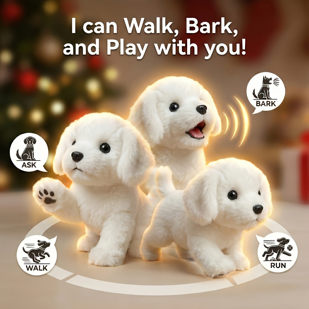 Robot Puppy Toy for Kids That Walks & Barks, Interactive Touch Response Electronic Dog, Special Edition Bow Tie