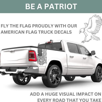 We the People 1776 Flag Vinyl Decal Pair in Black, Red or White for Tailgates and Vehicle Windows