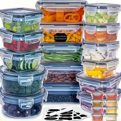 Food Storage Containers with Lids Airtight Plastic Meal Prep Containers Stackable Leak Proof BPA Free for Pantry Kitchen Refrigerator