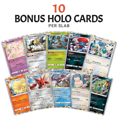 Pokemon Rare Card Slab Bundle – Ultra or Double Rare Pokémon Card Sealed in Vanity Slabs Display Case with 10 Bonus Holo Cards | EX V VMAX