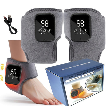 Heated Ankle Wrap Massager with Five Heat Levels, Three Vibration Modes and One- or Two-Piece Options