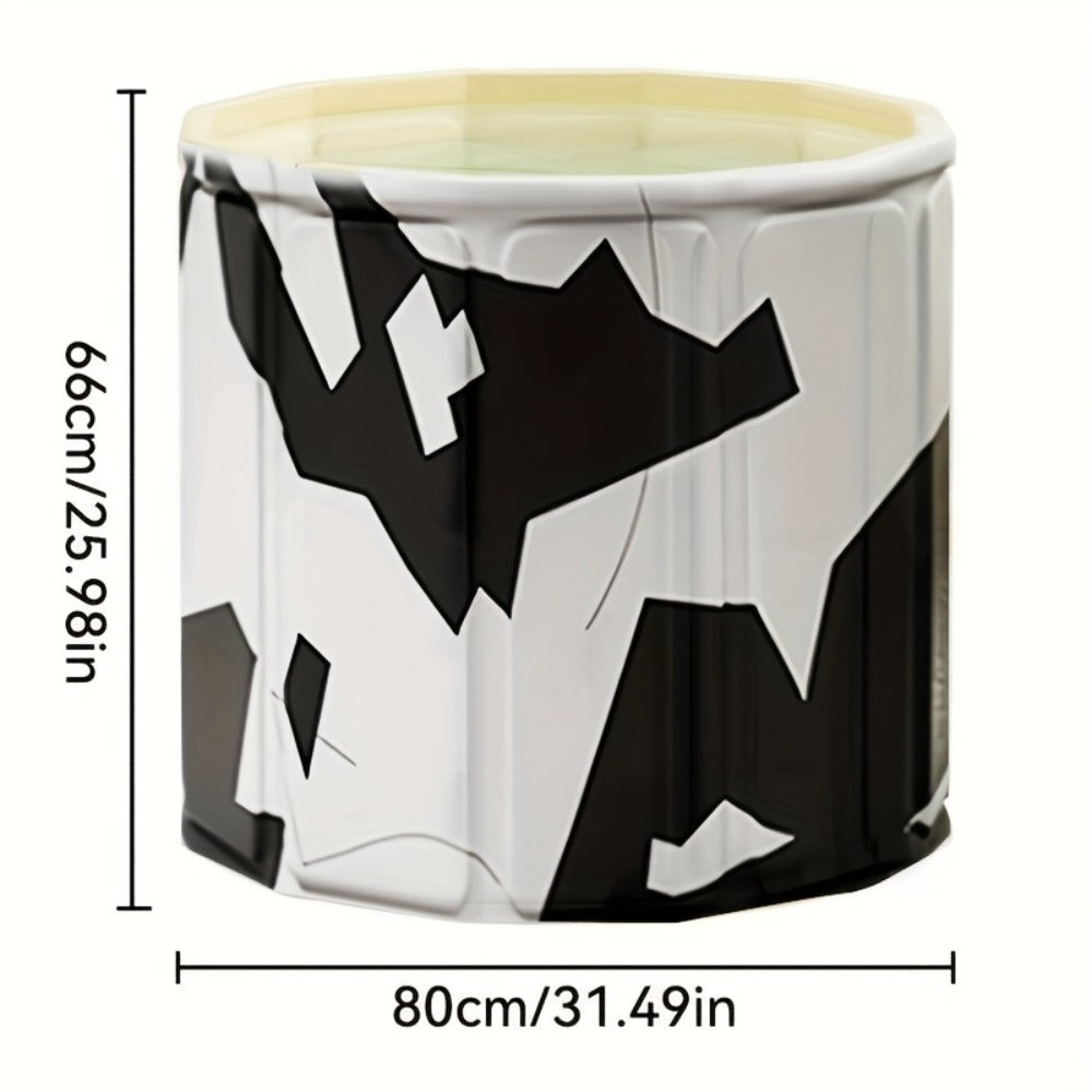 Foldable Soaking Tub for Adults, Portable Full Body Bath Barrel with Base, Collapsible Hot & Cold Soak Tub for Home Travel Small Spaces
