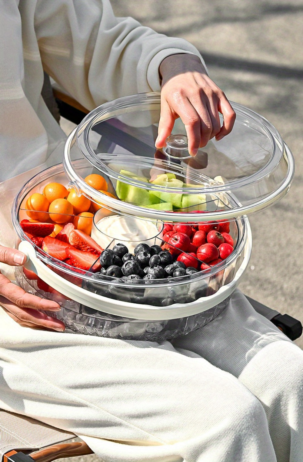 Portable Ice Bucket with Lid Large Insulated Beverage Cooler for Outdoor Party Beer Champagne Fruit