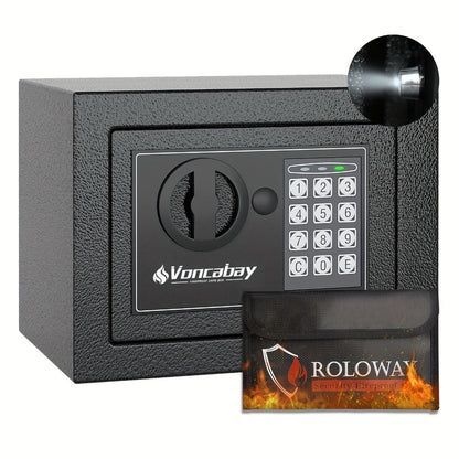 Fireproof Safe Box with Keyboard Lock, ROLOWAY Home & Office Security Safe with Fireproof Bag, Multiple Sizes