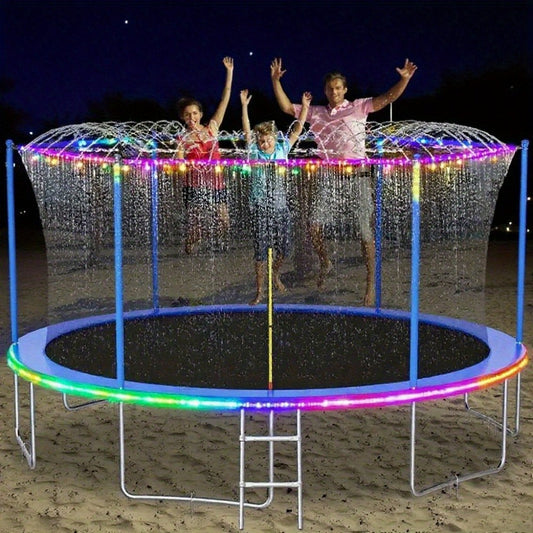 Solar Trampoline Rope Lights with Separate Panel, 50 or 100 LEDs and Multicolor, White or Blue Options