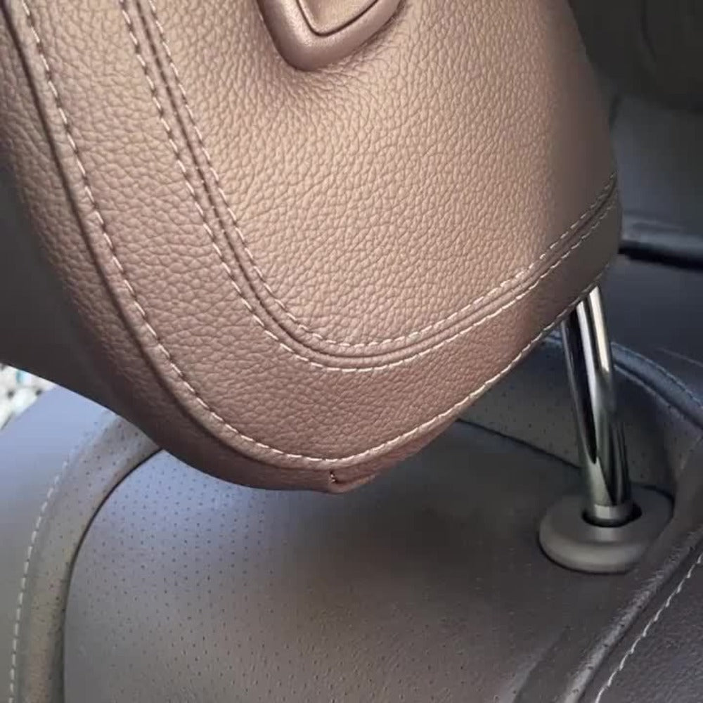 Car Backseat Organizer with Foldable Table Tray & Tablet Holder – PU Leather Seat Back Protector Kick Mat