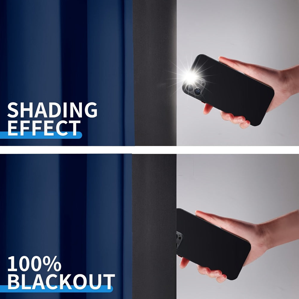 Blackout Curtains 4 Panels Thermal Insulated Room Darkening Drapes, Rod Pocket, Energy Saving, Solid Color for Bedroom & Living Room