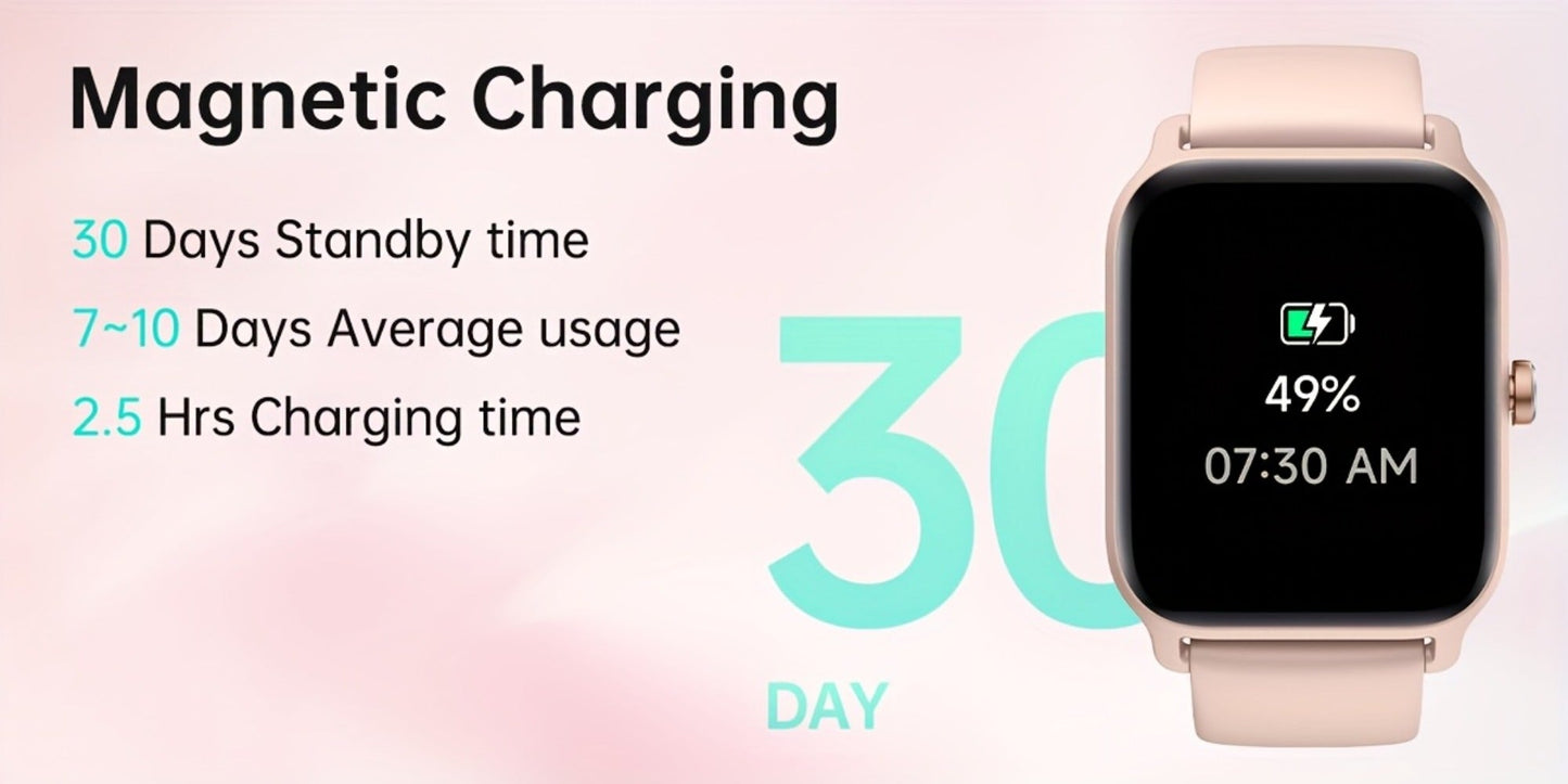 Smartwatch with Built-in Alexa FAWEIO 1.8" HD Touch Screen, Bluetooth Calling, 100+ Sport Modes, Fitness Tracker Heart Rate Sleep