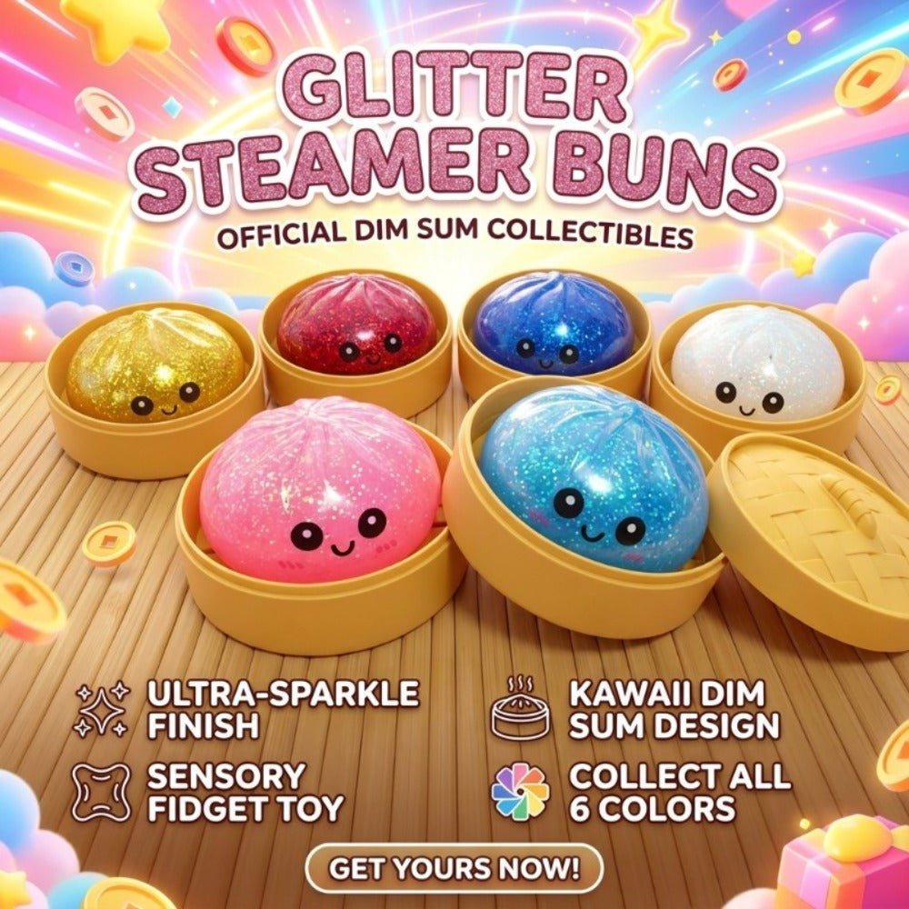 Squishy Dumpling Stress Toy Set 6pcs, Slow Rise Squishies with Steamer, Cute Expressive Faces, Fidget Sensory Toy for Kids & Adults