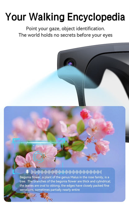 Smart Glasses with Camera and Bluetooth, 8MP Camera Eyewear with Translation, Object Recognition, Touch Control and Bluetooth Audio