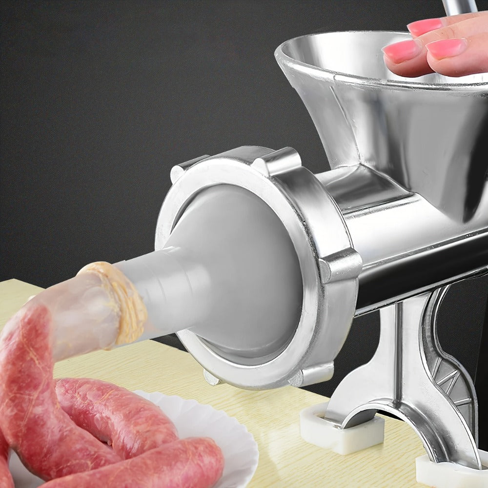 Manual Meat Grinder Hand Crank - Stainless Steel Mincer & Sausage Maker for Home Kitchen for Home Cooking, Dining and Outdoor Meals