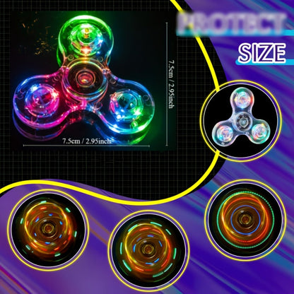 LED Spinning Top Fidget Toy 12 Pack Glow in the Dark Crystal Gyroscope with Vibrant Lights for Parties, Celebrations and Guest Favors