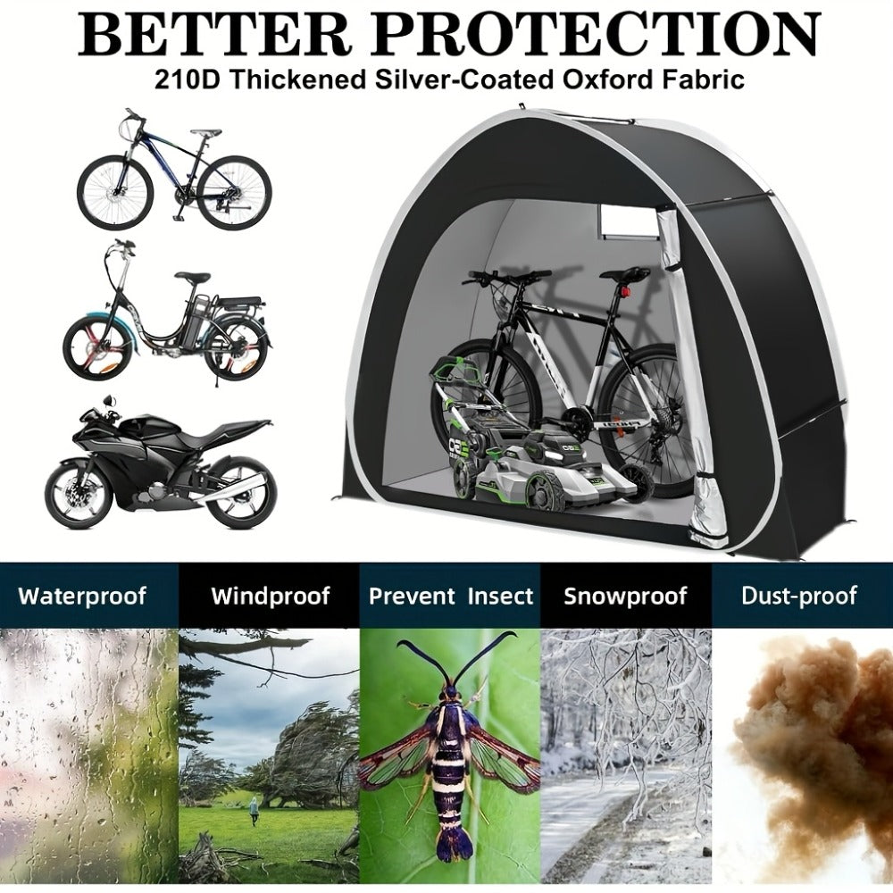 Bike Storage Shed Tent Outdoor Bicycle Cover Shelter 210D Oxford PU4000 for 2-3 Bikes Lawn Mower Garden Tool Storage