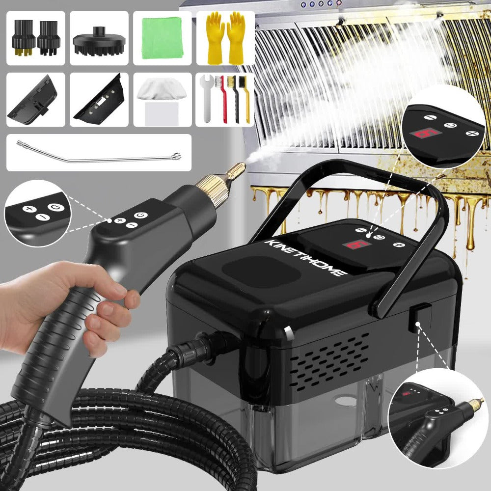 Steam Cleaner Handheld High Pressure Portable, Deep Clean for Kitchen Grease Range Hood Sofa Tile Grout Car AC Washing Machine