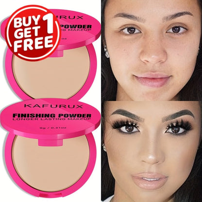 Pressed Powder Foundation 2 Pcs Set Waterproof Sweatproof Lightweight Buildable Coverage, for Makeup, Travel and Everyday Vanity Use