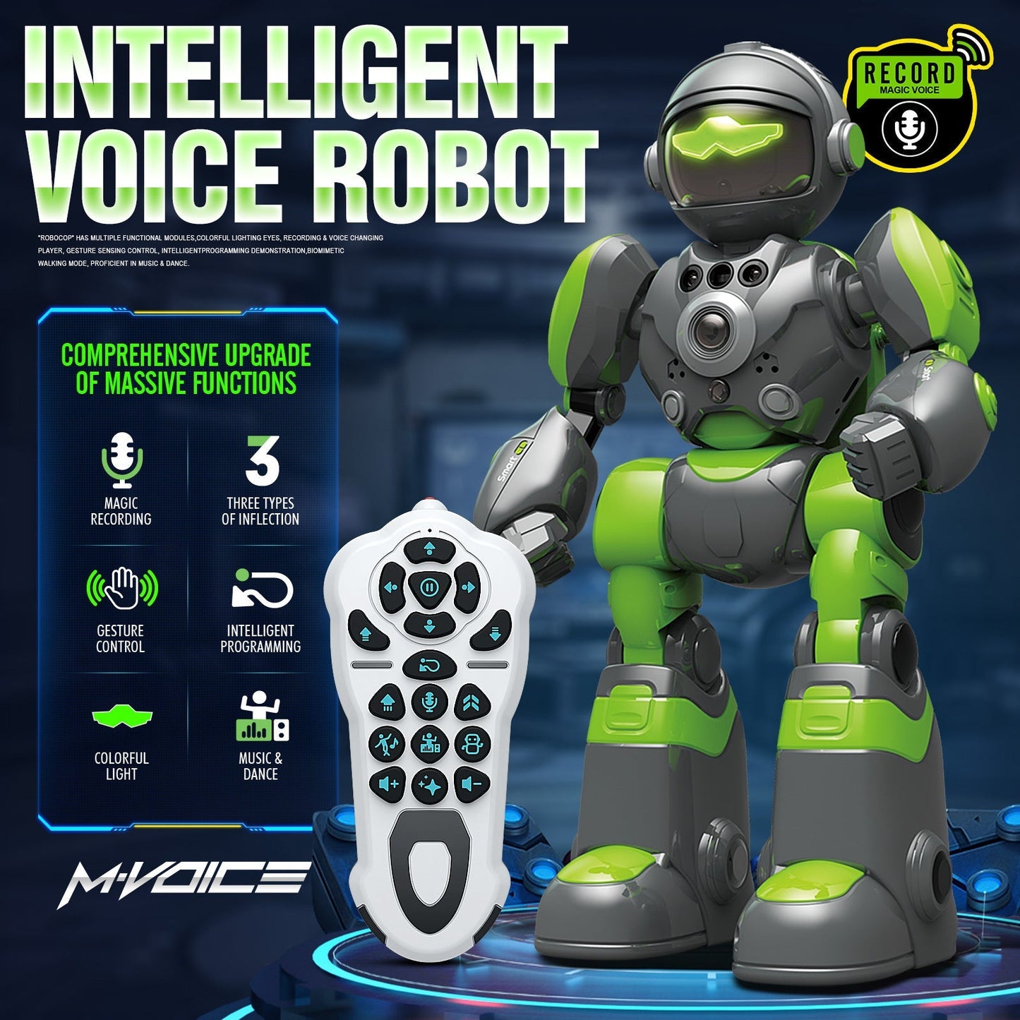 Gesture Control RC Robot Toy for Kids, Voice Recording, Programming, EMO LED Infrared Intelligent Interactive Robot