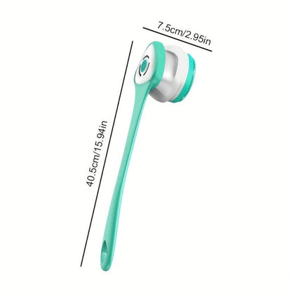 Electric Body Scrubber Brush 5-in-1 Rotating Shower Exfoliator with Long Handle - Bristle Bath Brush for Back Face & Full Body