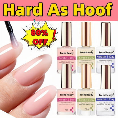 Colored Nail Hardener Set Pink White Yellow – Fast Drying 15ml Nail Strengthener for Weak Splitting Brittle