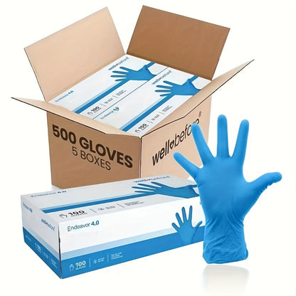 Anti-Slip Nitrile Gloves Bulk 200/500/1000pcs, Disposable Latex-Free Gloves for Aquarium Cleaning Pet Care Food Handling, S M L Sizes