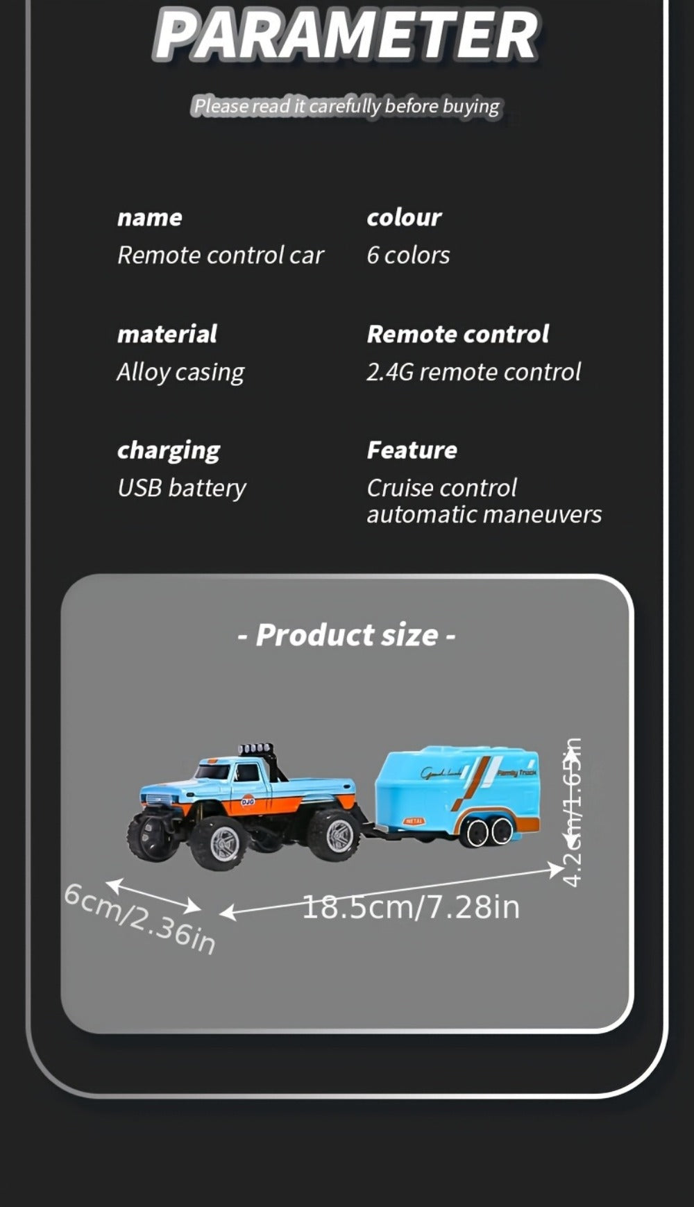 1:64 Scale Mini RC Car Alloy Off-Road Truck with Shock Absorbers – Pocket-Sized Remote Control Car for Boys Ages 6 7 8 9 10