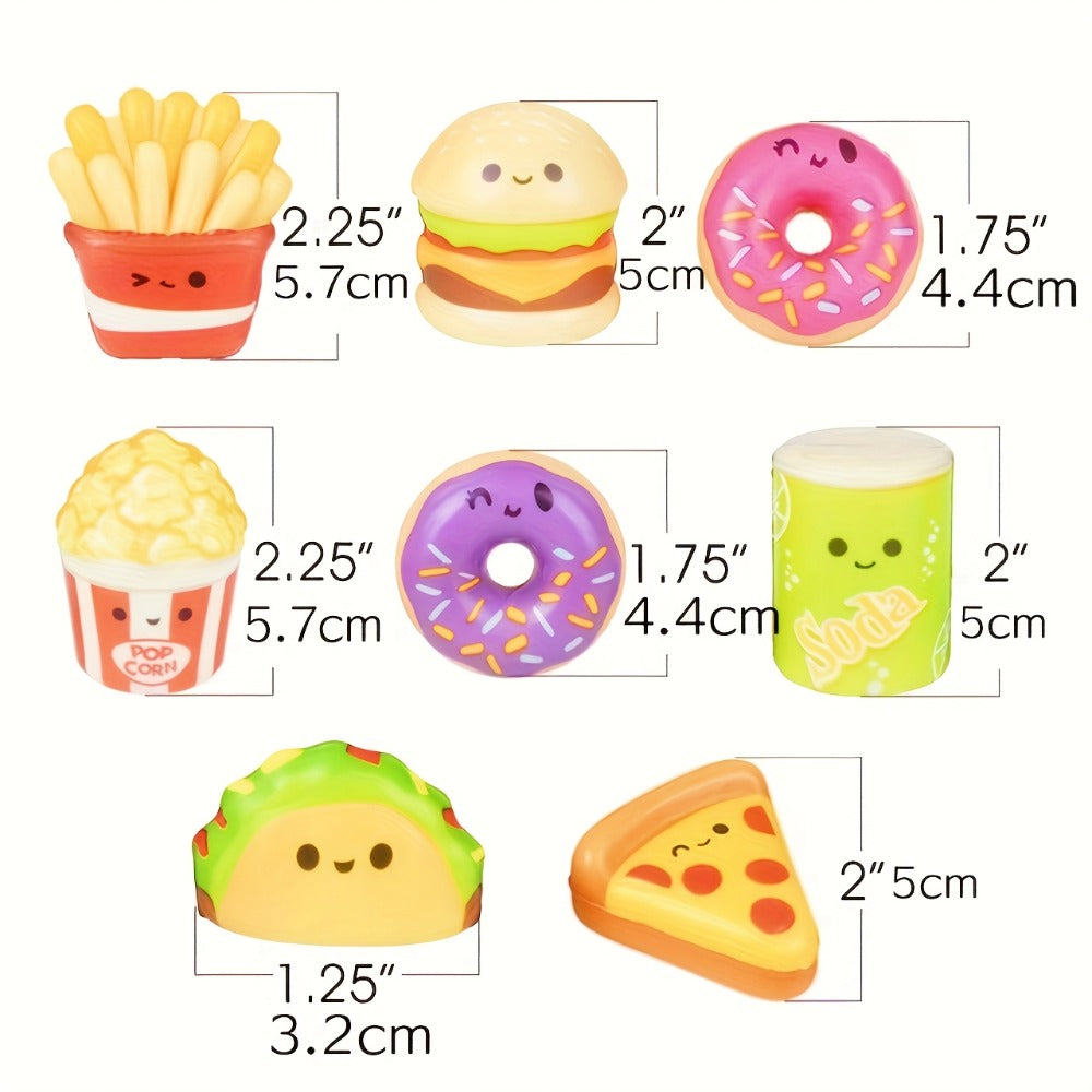 20-Piece Individually Wrapped Slow-Rise Foam Squishy Set with Fast-Food Shapes from 1.25 to 2.25 Inches