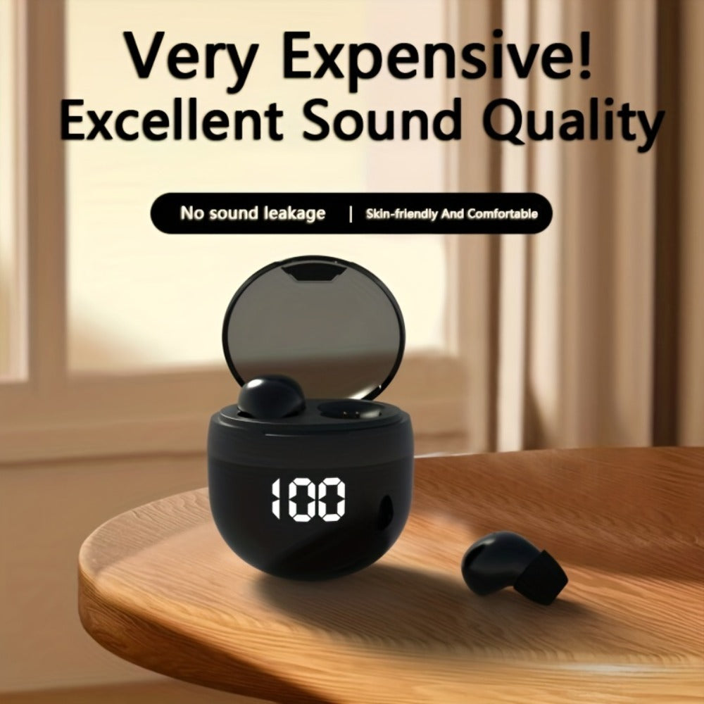 True Wireless Earbuds Ultra-Small In-Ear Design with No-Flash Charging Case and Khaki Finish