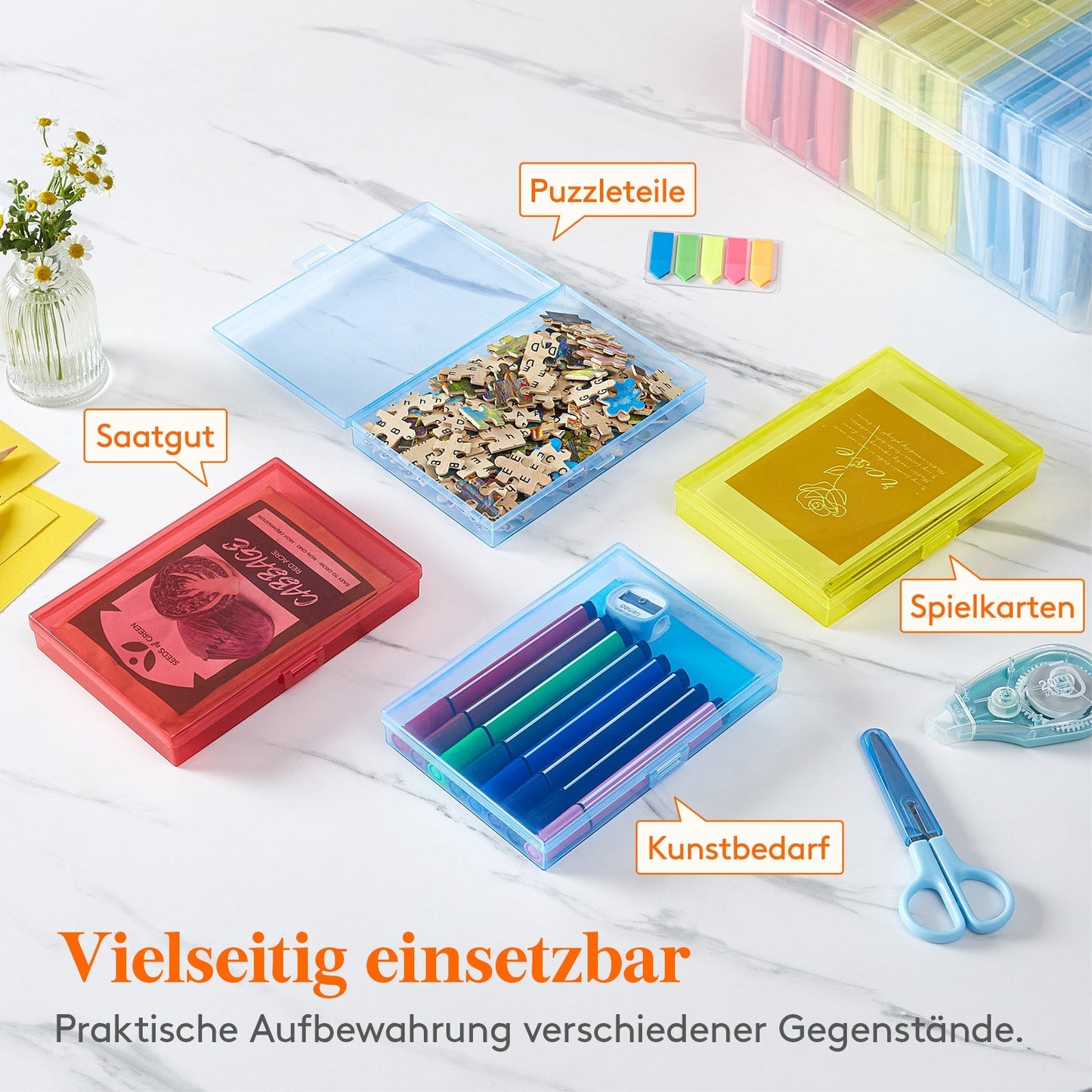 4x6 Photo Storage Box with 14 Inner Photo Keeper Cases Holds 1400 Photos Clear Plastic Photo Organizer with Lids Label Stickers BPA-Free