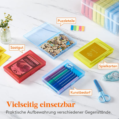 4x6 Photo Storage Box with 14 Inner Photo Keeper Cases Holds 1400 Photos Clear Plastic Photo Organizer with Lids Label Stickers BPA-Free