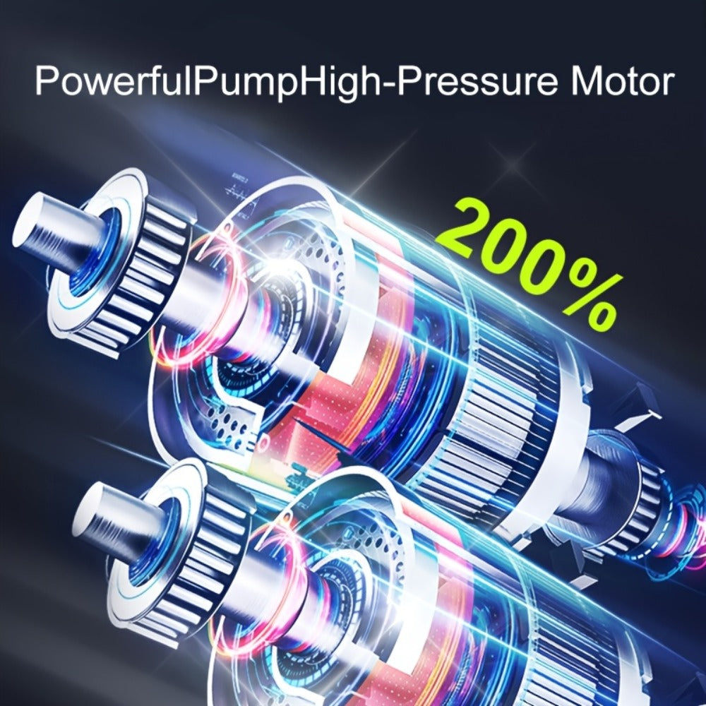 Portable Tire Inflator Air Compressor 150PSI – Cordless Smart Air Pump with Digital Pressure Gauge, LCD Display, 3X Fast Inflation