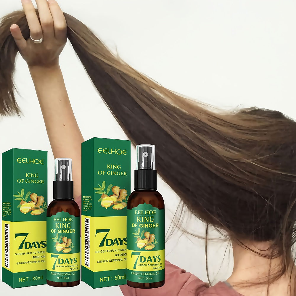 Ginger Hair Oil Spray Set 6 Bottles × 30ml – 7-Day Deep Moisturizing Frizz Control Mist for Dry, Curly & Coily Hair | Lightweight Non-Greasy