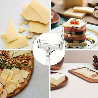 Cheese Slicer Adjustable Thickness 2-Pack, Stainless Steel Wire Cheese Cutter for Hard & Cheese
