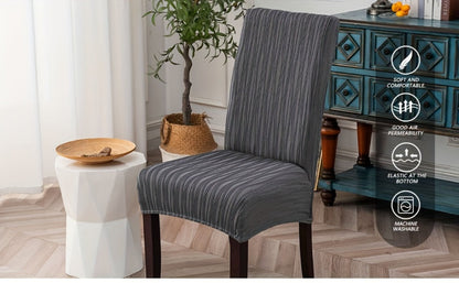 Dining Chair Covers Stretch Slipcovers Set of 4 or 6, Stain Resistant Removable Chair Protector for Home Kitchen Restaurant Wedding
