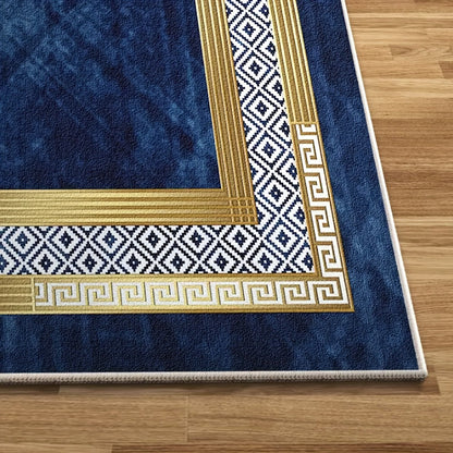 Area Rug Luxury Imitation Cashmere Machine Washable Non-Slip Plaid Checkered for Living Room Bedroom Dining Room Home Office Outdoor Camping