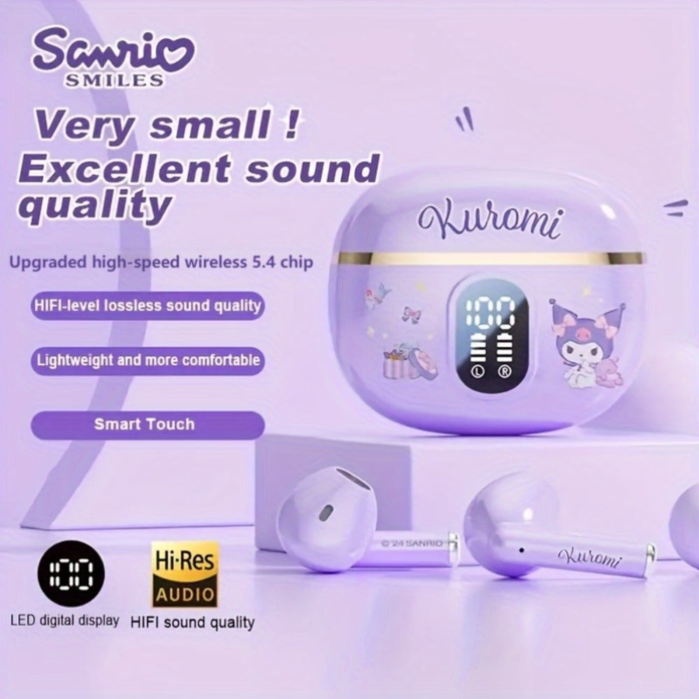 Kuromi Pompompurin Open-Fit Wireless Earbuds 360° Environmental Awareness LED Digital for Bedside Audio, Alarms and Room Entertainment