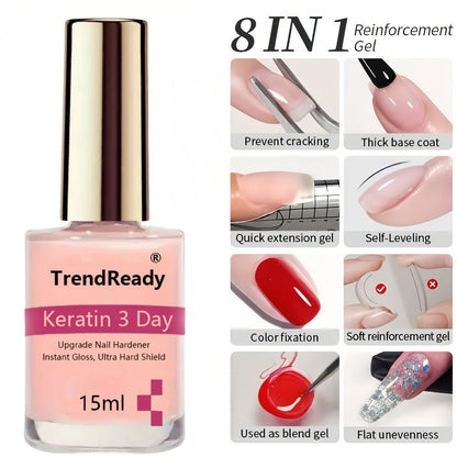 Nail Hardener Base Coat 2 Pack – Protein Repair Strengthener Treatment, HEMA-Free, Ridge Filler, Clear Polish for Weak Brittle Peeling