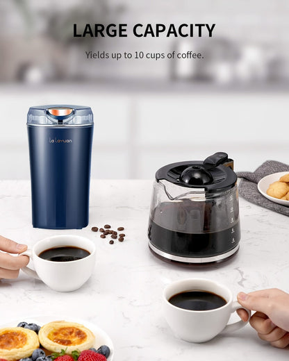 Electric Coffee Grinder 200W | Quiet Spice Grinder | 80g Large Capacity 12 Cups | 304 Stainless Steel Blade | One-Touch Operation | Grinds