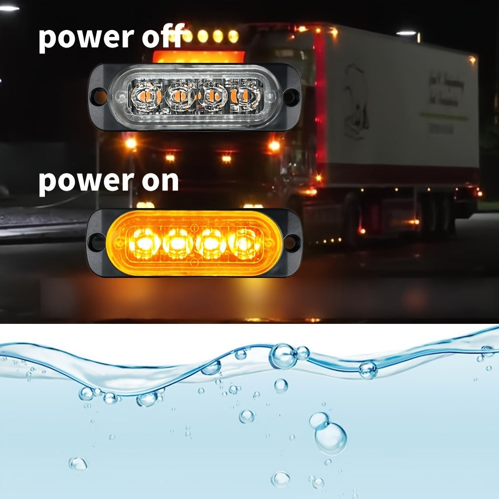 10pcs Universal LED Marker Lights for Trucks Cars 12V-24V Upgraded Clearance Side Marker Indicator Lamps, White Amber Red Options