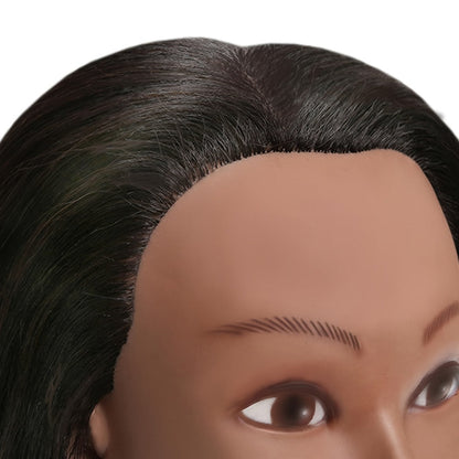 Mannequin Head with Hair 18 Inch Cosmetology Training Practice Doll Head | Hair Styling Cutting Braiding Clamp Holder Comb Clip Students