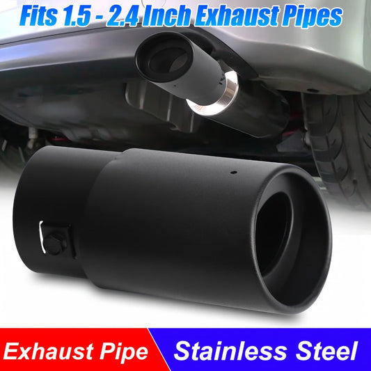 Exhaust Tip Stainless Steel – Universal Fit 1.5"-2.4" Pipe | Muffler Tail Pipe Tip for Cars & Trucks | Noise Reduction & Performance